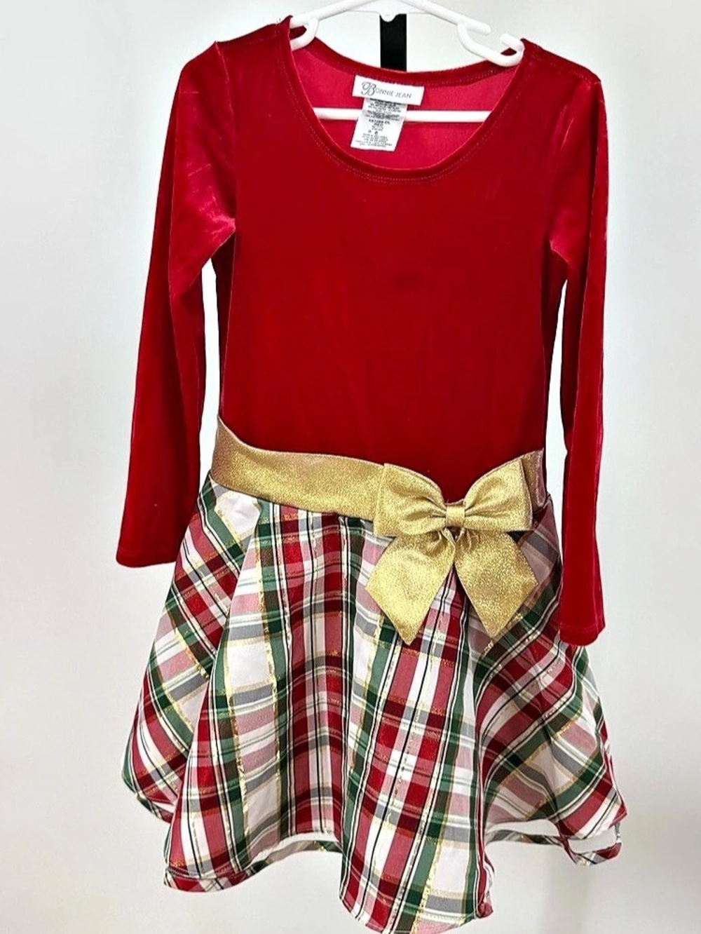 Bonnie Jean Plaid Metallic Mini Dress Size 6